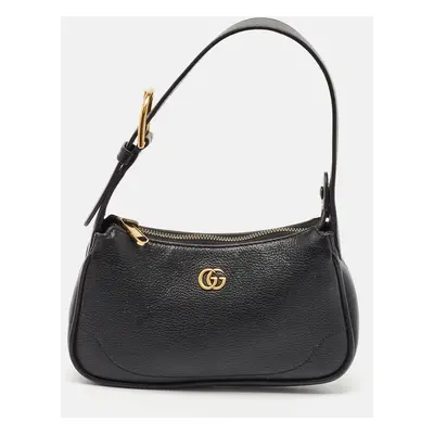 Gucci Black Leather Mini Aphrodite Shoulder Bag