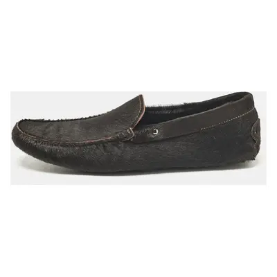 Tod's Brown Calf Hair Slip On Loafers Size 46.5