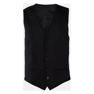 Dolce & Gabbana Black Cotton Trim Detail Vest