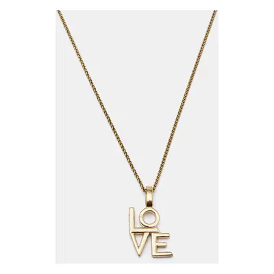 Saint Laurent Love Gold Tone Pendant Necklace