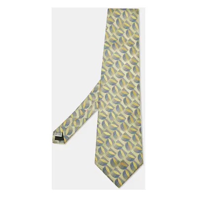 Gianfranco Ferre Yellow Patterned Silk Traditional Tie