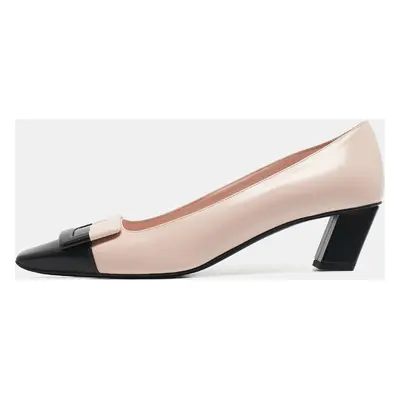 Roger Vivier Pink/Black Leather Belle Vivier Pumps Size 40.5