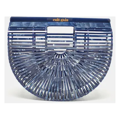 Cult Gaia Navy Blue Acrylic Ark Clutch