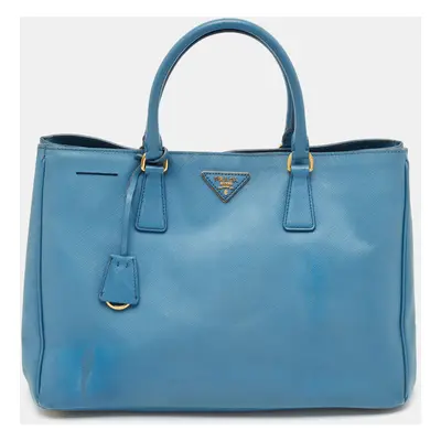 Prada Light Blue Saffiano Lux Leather Large Gardener's Tote