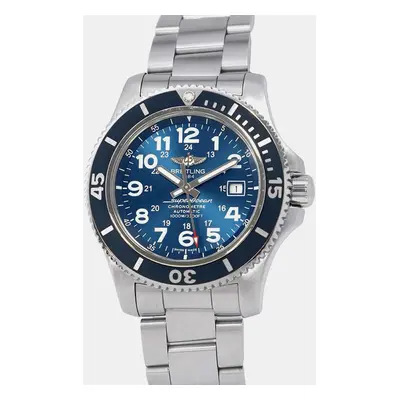 Breitling Blue Stainless Steel Superocean II Automatic Men's Wristwatch mm