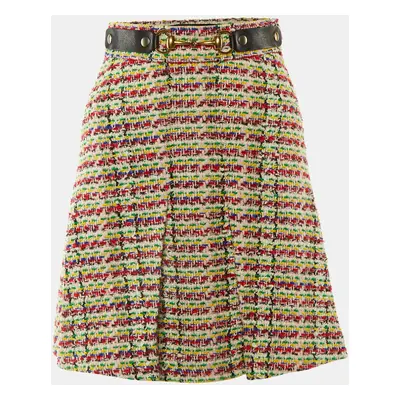 Gucci Multicolor Tweed Horsebit Detail Mini Skirt