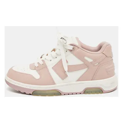 Off-White Pink/White Leather Out Of Office Sneakers Size