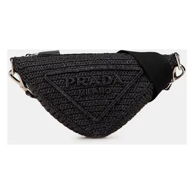 Prada Raffia Effect Crochet Triangle Crossbody