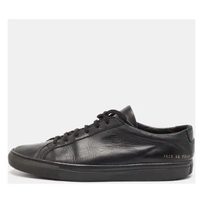 Common Projects Black Leather Achilles Lace Up Sneakers Size