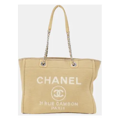 Chanel Beige Canvas Deauville Tote Bag