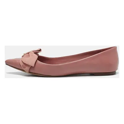 Tory Burch Pink Leather Bow Ballet Flats Size