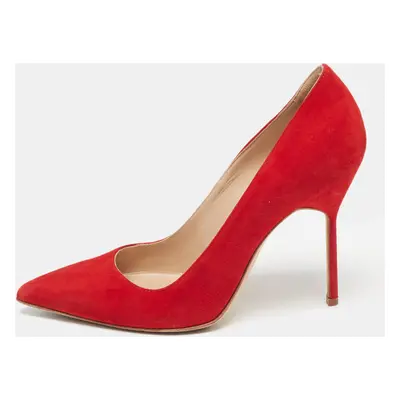 Manolo Blahnik Red Suede BB Pumps Size 36.5