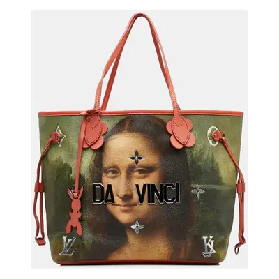 Louis Vuitton Masters Collection Da Vinci Neverfull Mm Tote Bag Poppy Petal Pink Multicolor Pvc 