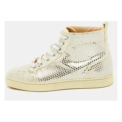 Christian Louboutin Off White Suede Star Rantus Orlato High Top Sneakers Size