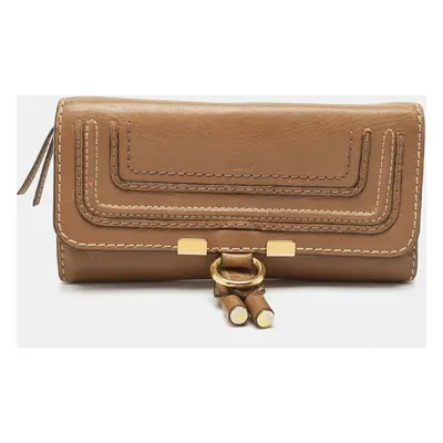 Chloe Brown Leather Marcie Continental Wallet