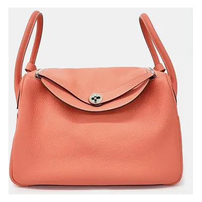 Hermes Orange Leather Lindy bag