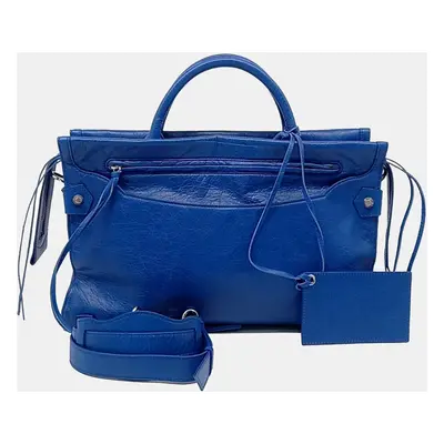 Balenciaga Blue Leather Mute City Bag