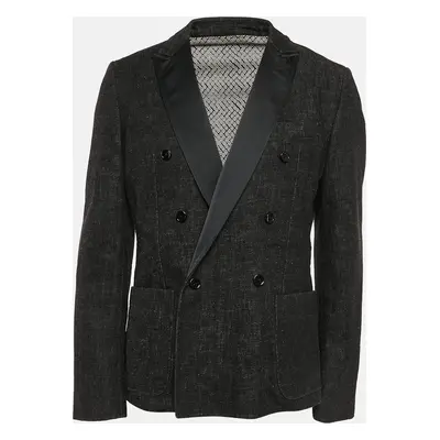 Dolce & Gabbana Black Denim Double Breasted Blazer