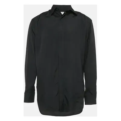 Bottega Veneta Black Crepe Button Front Full Sleeve Shirt