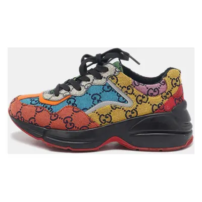 Gucci Multicolor GG Canvas Rhyton Sneakers Size