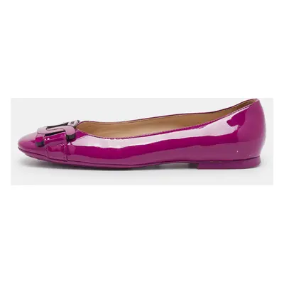 Tod's Mauve Purple Patent Leather Ballet Flats Size 37.5