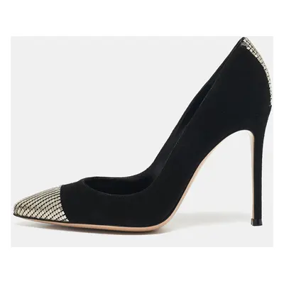 Gianvito Rossi Black Suede Camnero Nero Pumps Size