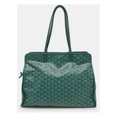 Goyard Green Goyardine Canvas and Leather Sac Hardy PM Bag