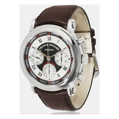 Franck Muller White Stainless Steel Ronde Chronograph CC Automatic Men's Wristwatch mm