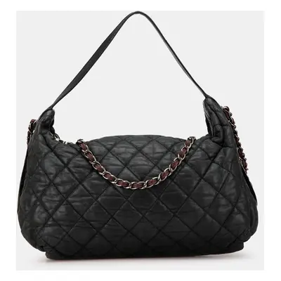 Chanel Black Quilted Iridescent Calfskin Coco Daily Satchel