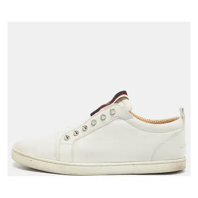 Christian Louboutin White Leather F.A.V Fique A Vontade Sneakers Size