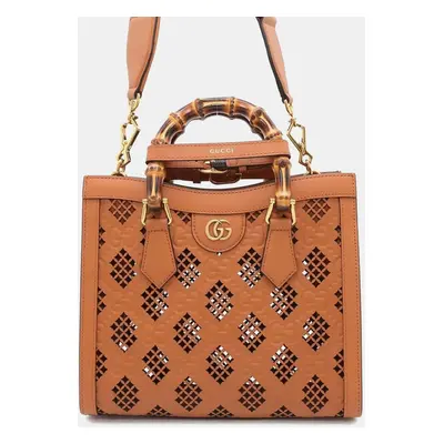 Gucci Bamboo Leather Diana Small Diamond Cutout Tote