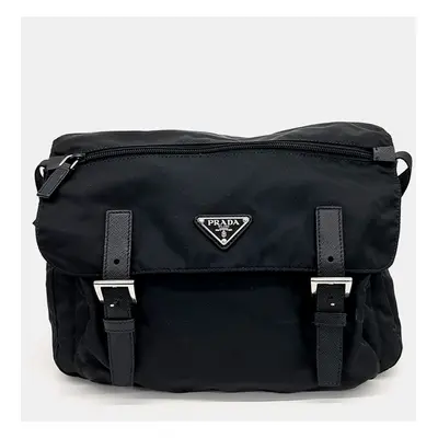 Prada Black Fabric Messenger Bag