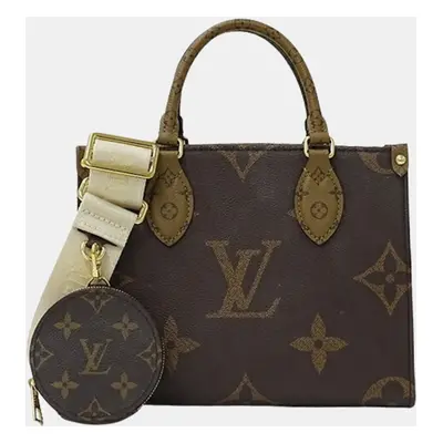 Louis Vuitton Brown Monogram Reverse Shoulder On the Go PM Tote Bag