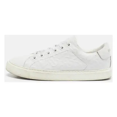 Burberry White Leather Albridge Low Top Sneakers Size 38.5