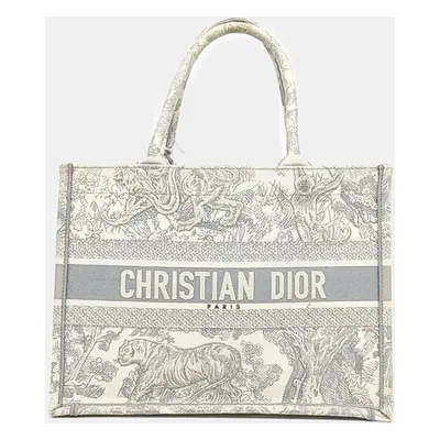 Dior Grey Fabric Book Tote Bag