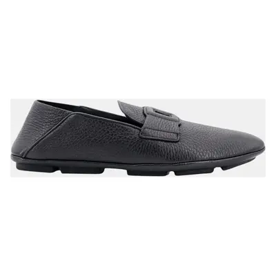 Dolce & Gabbana Black Leather Driver Loafers