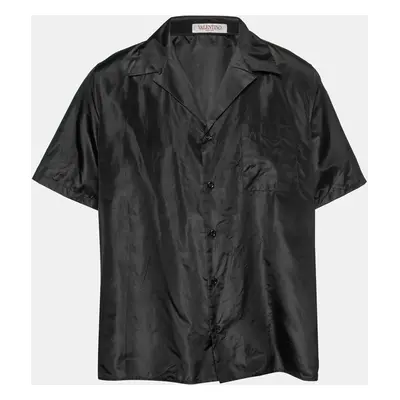 Valentino Black Silk Short-Sleeve Shirt