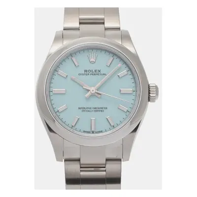 Rolex Blue Stainless Steel Oyster Perpetual Automatic Men's Wristwatch mm