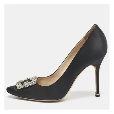 Manolo Blahnik Black Satin Hangisi Pumps Size