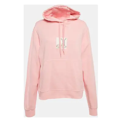 Burberry Pink Junnes Print Cotton Knit Hoodie