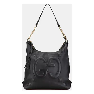 Gucci Black Calfskin GG Apollo Shoulder Bag