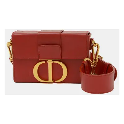 Christian Dior Calf Red Dior Montaigne Box Shoulder Bag