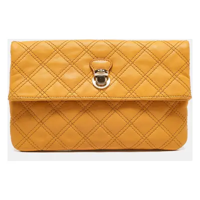 Marc Jacobs Mustard Quilted Leather Eugenie Clutch