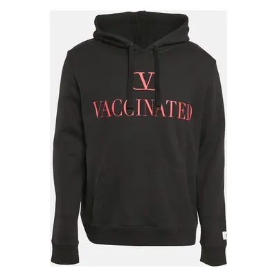 Valentino Black Printed Cotton Hooded Sweatshirt