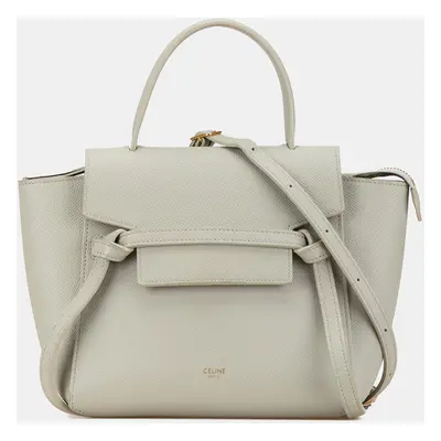 Celine White Nano Grained Calfskin Belt Bag