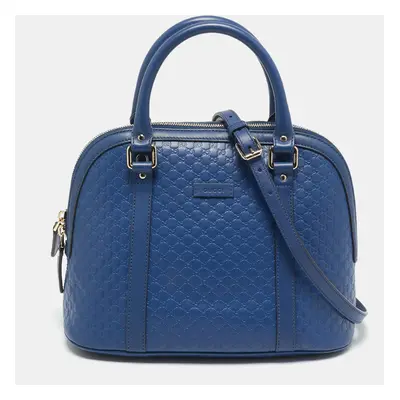 Gucci Blue Microguccissima Leather Nice Dome Satchel