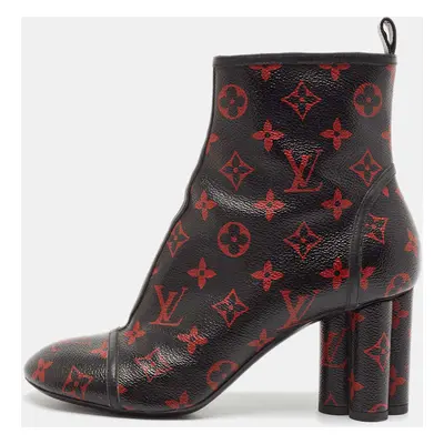 Louis Vuitton Black/Red Monogram Canvas Revival Ankle Length Boots Size