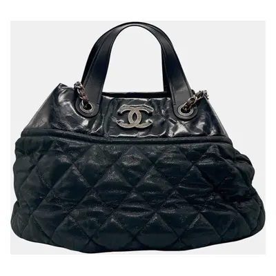 Chanel Black Leather In The Mix Shoulder Bag