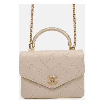 Chanel Matelasse Light Beige Lambskin Shoulder Bag