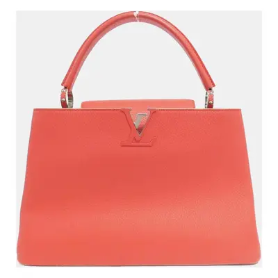 Louis Vuitton Poppy Petal Taurillon Leather Capucines MM Shoulder Bag